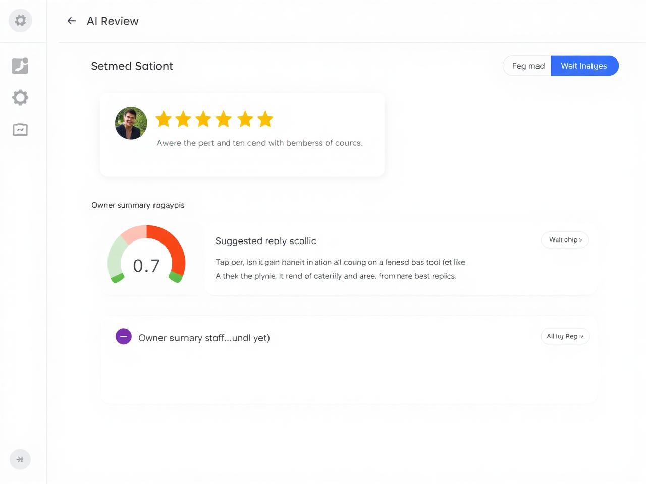 AI review analysis panel