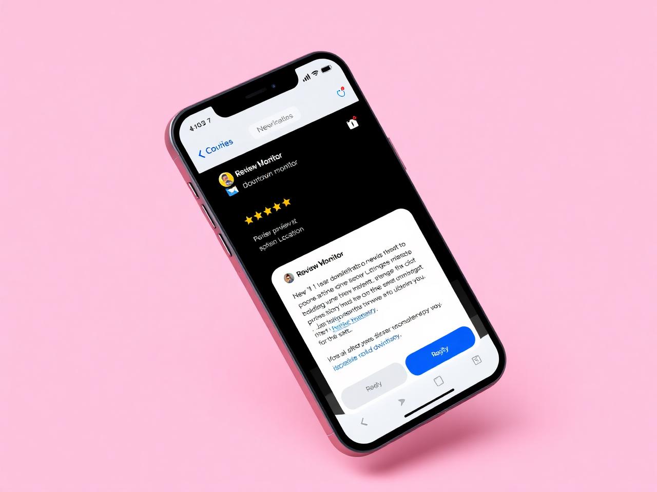 Mobile push notification for a new review